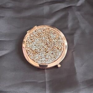 Rose Gold and Silver Compact Mirror NIP